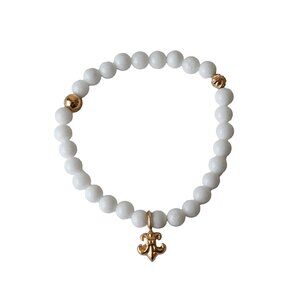 Chrome Hearts Le Fleur Pendant Bead Bracelet Gold